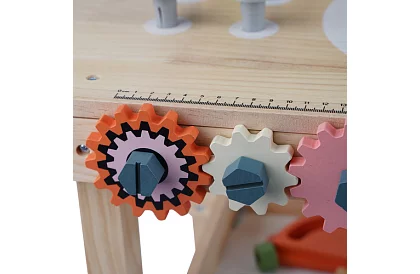 Dziecięcy warsztat – stół z drewnianymi narzędziami 3 w 1