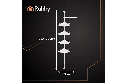 Rogowa i teleskopowa półka prysznicowa - 240-310 cm