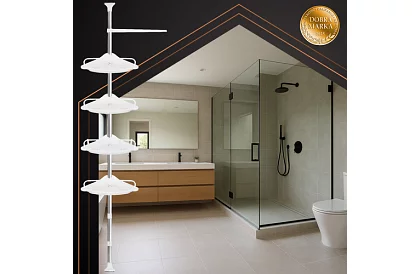 Rogowa i teleskopowa półka prysznicowa - 240-310 cm