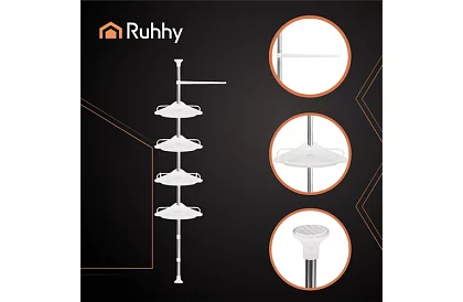 Rogowa i teleskopowa półka prysznicowa - 240-310 cm
