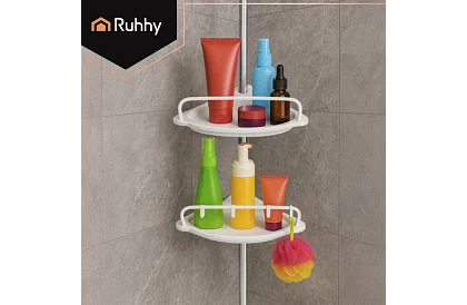 Rogowa i teleskopowa półka prysznicowa - 240-310 cm