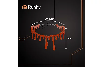 Krwawy halloweenowy naszyjnik z motywem kapiącej krwi