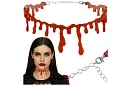 Krwawy halloweenowy naszyjnik z motywem kapiącej krwi