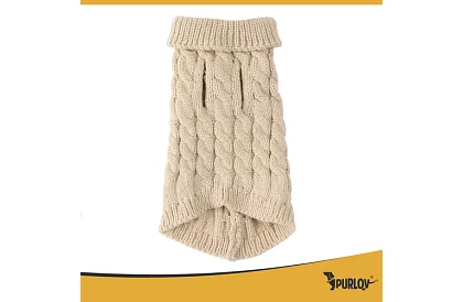 Ciepły sweter dla psa, kota – rozmiar S – beżowy