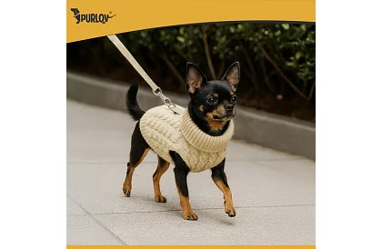 Ciepły sweter dla psa, kota – rozmiar S – beżowy