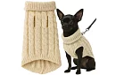 Ciepły sweter dla psa, kota – rozmiar S – beżowy