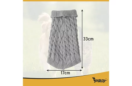 Ciepły sweter dla psa, kota – rozmiar M – szary PURLOV
