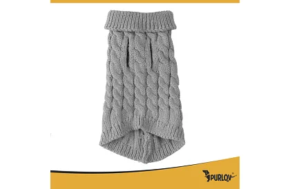 Ciepły sweter dla psa, kota – rozmiar M – szary PURLOV