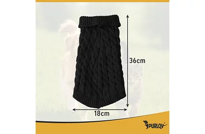 Ciepły sweter dla psa, kota – rozmiar L – czarny
