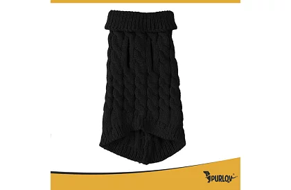Ciepły sweter dla psa, kota – rozmiar L – czarny