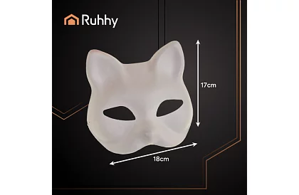 Maski kocie na karnawał 10 sztuk – zestaw DIY do malowania