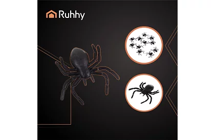 Plastikowe pająki – Dekoracja Halloweenowa, 10 sztuk