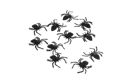 Plastikowe pająki – Dekoracja Halloweenowa, 10 sztuk