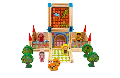 Drewniane klocki budowlane – domek, 268 elementów