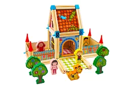 Drewniane klocki budowlane – domek, 268 elementów