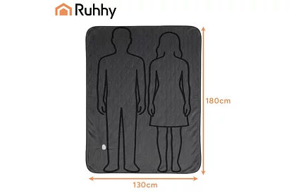 Podgrzewana koc elektryczny 180 × 130 cm, 6 trybów + pilot zdalnego sterowania