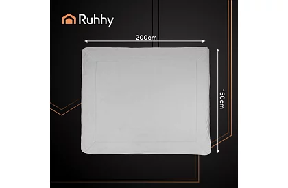 Dwustronny ciepły koc 150 × 200 cm – jasnoszary