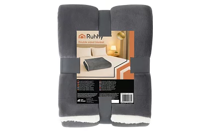 Dwustronny ciepły koc 150 x 200 cm – ciemnoszary