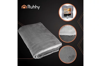 Dwustronny ciepły koc 150 x 200 cm – ciemnoszary