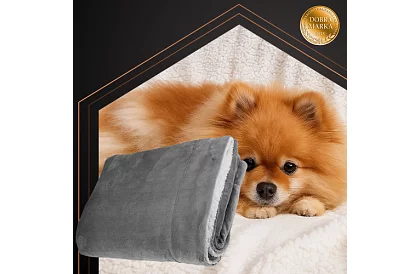 Dwustronny ciepły koc 150 x 200 cm – ciemnoszary