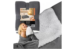 Dwustronny ciepły koc 150 x 200 cm – ciemnoszary