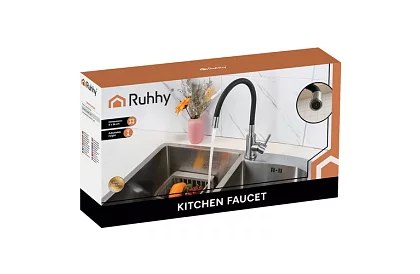 Bateria zlewozmywakowa 360° z elastycznym wylotem i perlatorem