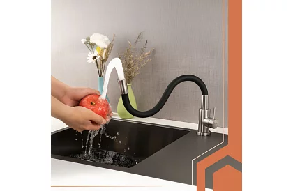 Bateria zlewozmywakowa 360° z elastycznym wylotem i perlatorem