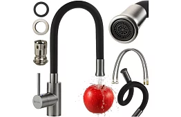 Bateria zlewozmywakowa 360° z elastycznym wylotem i perlatorem