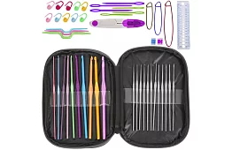 Zestaw do szydełkowania w etui dla początkujących i zaawansowanych – 69 elementów