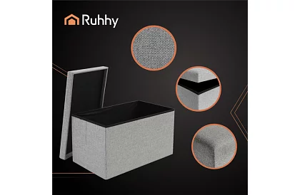 Składany materiałowy pojemnik na przechowywanie 76 × 38 × 38 cm – szary