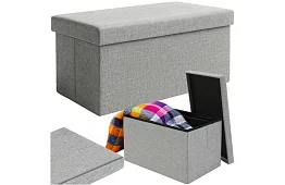 Składany materiałowy pojemnik na przechowywanie 76 × 38 × 38 cm – szary