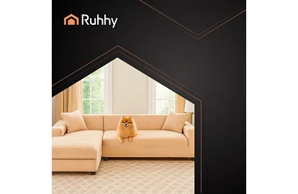 Pokrowiec na sofę 190–230 cm – Beżowy aksamit