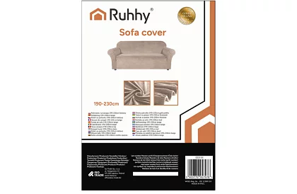 Pokrowiec na sofę 190–230 cm – Beżowy aksamit