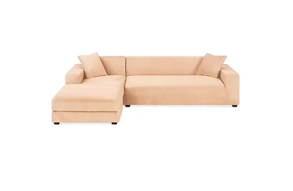 Pokrowiec na sofę 190–230 cm – Beżowy aksamit