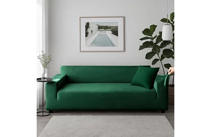 Pokrowiec na sofę 190–230 cm – Zielony aksamit
