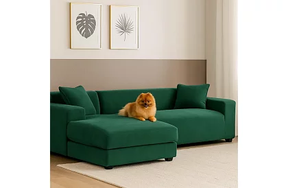 Pokrowiec na sofę 190–230 cm – Zielony aksamit