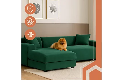 Pokrowiec na sofę 190–230 cm – Zielony aksamit