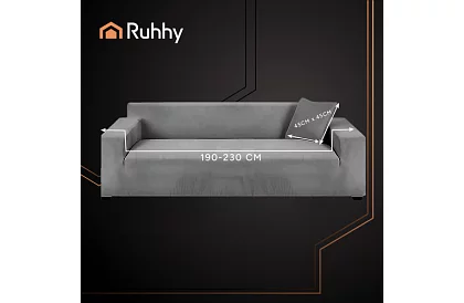 Pokrycie na sofę 190–230 cm – Ciemnoszary aksamit