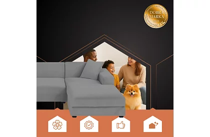 Pokrycie na sofę 190–230 cm – Ciemnoszary aksamit