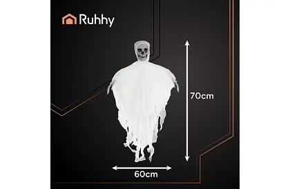 Zawieszony szkielet 70 cm - biała dekoracja wisząca