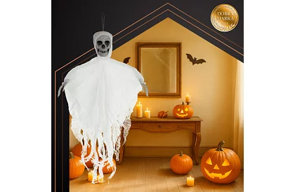 Zawieszony szkielet 70 cm - biała dekoracja wisząca