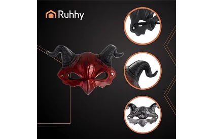 Maska diabła na karnawał z rogami