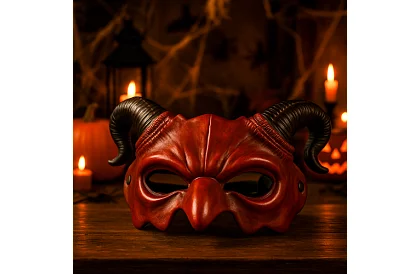 Maska diabła na karnawał z rogami