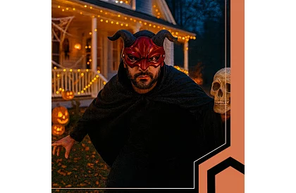 Maska diabła na karnawał z rogami