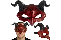 Maska diabła na karnawał z rogami