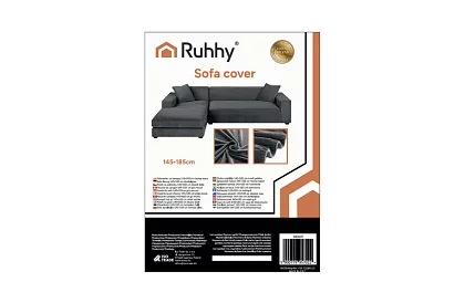 Pokrowiec na sofę 145–185 cm – ciemnoszary aksamit