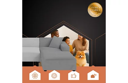 Pokrowiec na sofę 145–185 cm – ciemnoszary aksamit