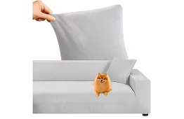 Pokrycie na sofę 145–185 cm – Jasnoszary aksamit