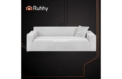 Pokrycie na sofę 190–230 cm – Jasnoszary aksamit