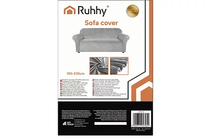 Pokrycie na sofę 190–230 cm – Jasnoszary aksamit